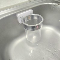 투명 싱크대 부착형 수저불림통 숟가락 젓가락 설거지통