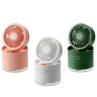 탁상용 사무실 미니 선풍기 가습기 무드등 충전식