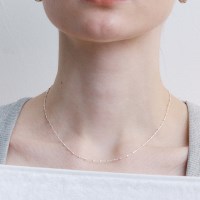 [silver925]sparkle square chain necklace