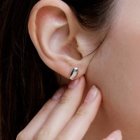 [silver925]oval bean earring