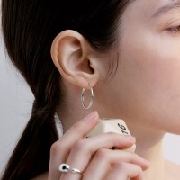 [silver925]classic hoop earring-l