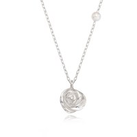 [silver925]plumpy rose pearl neckalce