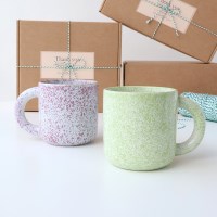 커플머그컵 귀여운 핸들 도자기머그컵 2p 세트