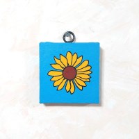 파랑 해바라기 액자 손그림 인테리어 벽장식