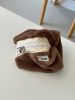 Clam round pouch _ Fur Teddy bear