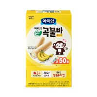 아이얌 아기과자 구워만든 순곡물바 바나나 대용량팩(50입)