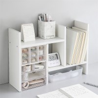 미니 이동식 간이 책상정리 화이트 데스크책꽃이