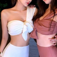수영복 모노키니 비키니 숄더 리본 여성 워터파크 풀빌라 패션 원피