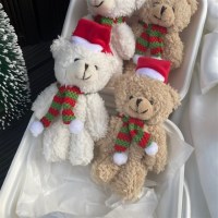 레드 산타모자 산타 선물 목도리 겨울 크리스마스 곰돌이 인형 테디