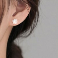은은 오로라 스터드 장미 귀걸이 은침