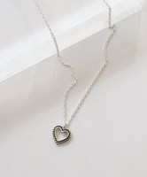 (silver925) dot heart necklace