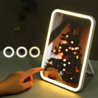 LED 탁상 메이크업 거울 3색광 접이식 미러 램프 K787