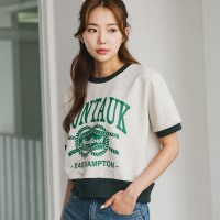 앨빈클로 MONTAUK 크롭 반팔 맨투맨 AST4565 (4 COLOR)