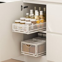 주방선반 1단 슬라이딩 선반 철제 정리 화이트 N851