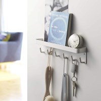 무타공 현관 도어행거 옷걸이 자석부착형 화이트 N179