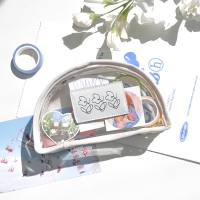 투명 파우치 다용도 PVC 클리어 화장품파우치 플라워