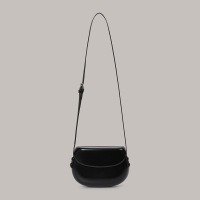 Glossy Flap Mini Bag - Black