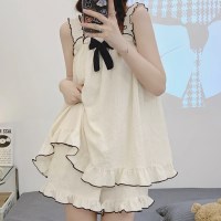 유레이스 프릴 잠옷 상하 세트 여성 여름 홈웨어 여성홈웨어 나시