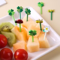 꿀벌픽 네잎클로버 픽 나뭇잎픽 12개입 도시락픽 R082