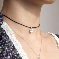 [차은우 착용] 가죽 실버 목걸이 / LEATHER SILVER NECKLACE