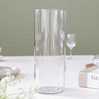 PET 원형 원통 긴 화병 실린더 10x25cm 조화꽃 전용 꽃병