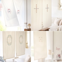 프리미엄 자수 가리개커튼 가림막 주방 바란스 중문 현관 커튼