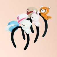 플러시플러시 귀여운 동물 인형 머리띠 헤어밴드 양 토끼 레서판다