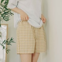파란언더웨어 베이직 깅엄체크 3부 파자마 바지 2p