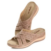 kami et muse Punching strap wedge slippers_KM24s205
