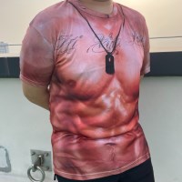 웃긴 근육 티셔츠 반팔 복근 몸짱 문신 재미있는 선물 쓸데없는