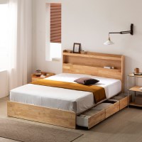 LED 원목 3단서랍형 수납침대SS_매트별도 BPN23027