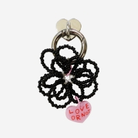 [키링앤톡]Black Flower Beads Keyring&Tok