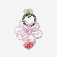 [키링앤톡]Crystal Pink Flower Beads Keyring&Tok