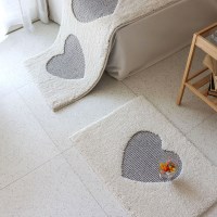 귀여운 하트 욕실 발매트 미니러그 집들이선물 45x65