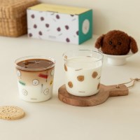 비숑&푸들 내열 유리컵 2P 세트 (250ml)