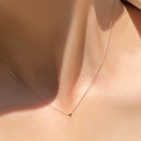 14K 퓨어 1.7mm 블루 다이아몬드 목걸이