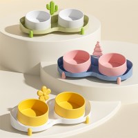 댕냥사 상큼봄날 강아지 고양이 밥그릇 2구 도자기 식기세트