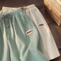 여성 패치 포인트 여름 체커보드 끈 반바지 숏팬츠