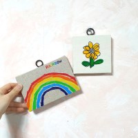 [작가픽] 무지개와 해바라기 액자 set 손그림 벽장식