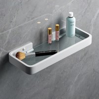 무타공 유리선반 화이트 25 40 50cm 욕실 수납 R117-O