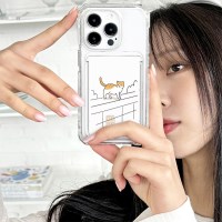 [T] 트라이코지 냥이의 하루 투명 맥세이프 슬라이드 카드지갑