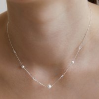 (실버925) 페브 실버 앤 크리스탈 목걸이 NZ2424