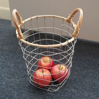 빈티지 철제 바구니 수납 정리 와이어 원형 바스켓