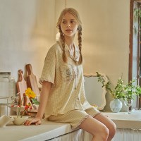 [울랄라 Ullala!] 앤의 비스킷 반팔 여성페어 레몬 30수