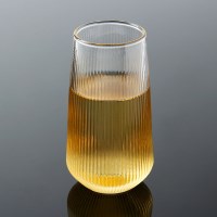 롱 플리츠 유리컵 2p세트 음료잔 칵테일잔