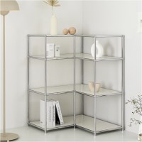 위즈홈 모듈 선반 수납 철제 미드센추리 다용도 피큐엠 코너 4단