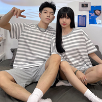 커플잠옷 여름잠옷세트 홈웨어 면파자마
