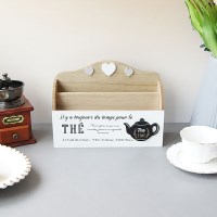 티타임 카페 2단 우드 수납함