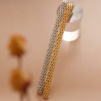 제이로렌 메탈 체커보드 할로우 헤어자동핀 H01197