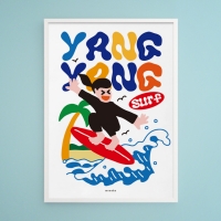 양양 강원도 M 디자인 포스터 서핑 서퍼